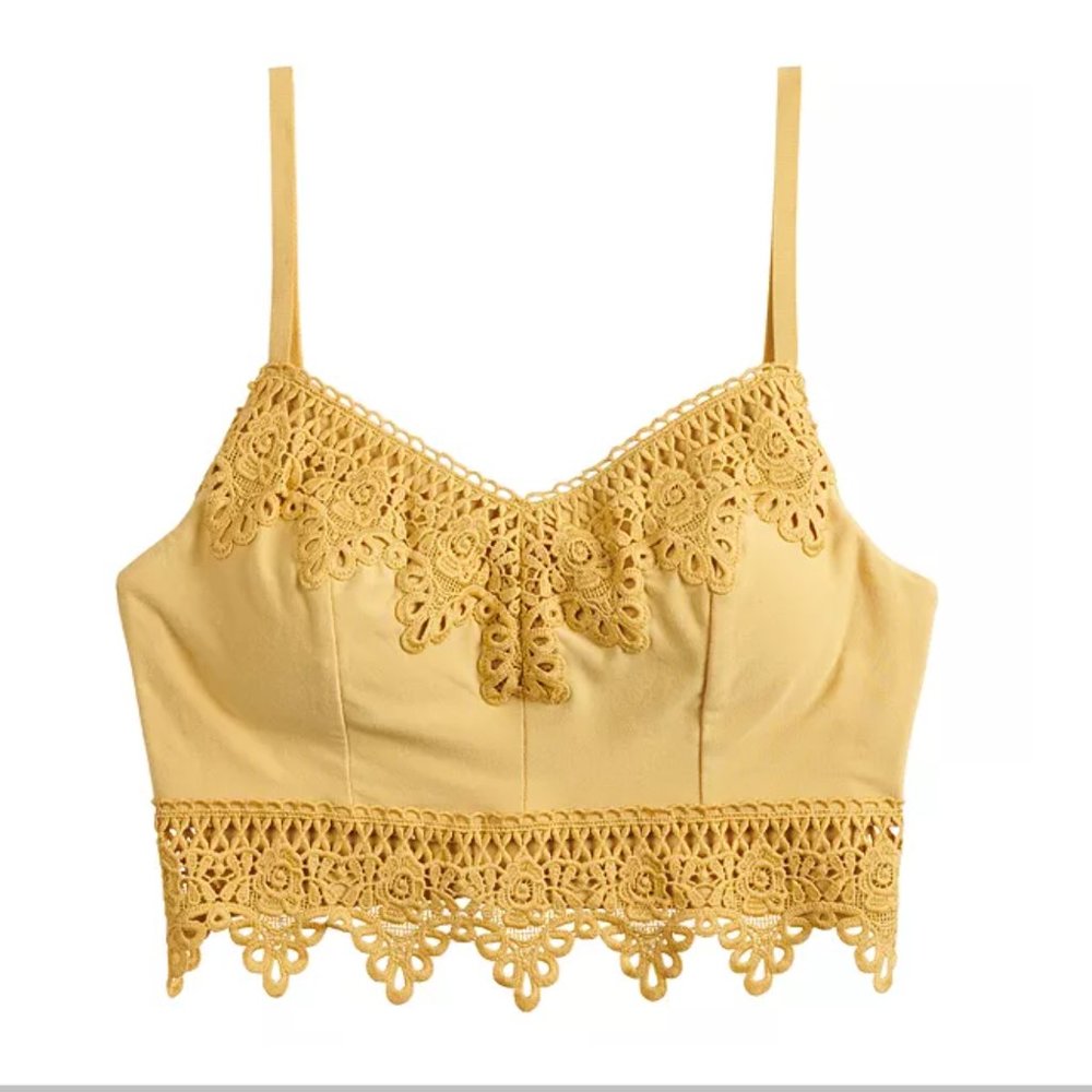 Yellow Crochet Bralette - Juniors L